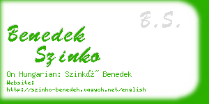 benedek szinko business card